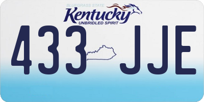 KY license plate 433JJE
