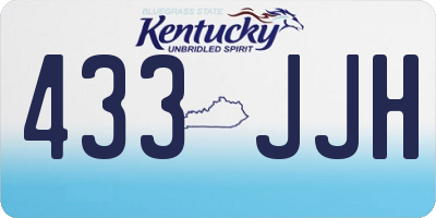 KY license plate 433JJH