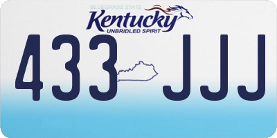 KY license plate 433JJJ