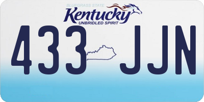 KY license plate 433JJN