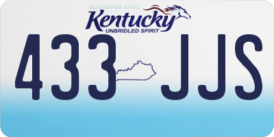 KY license plate 433JJS