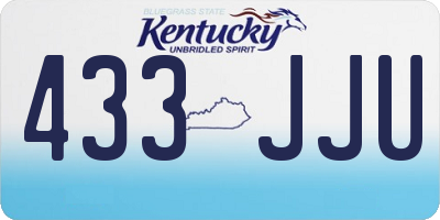 KY license plate 433JJU