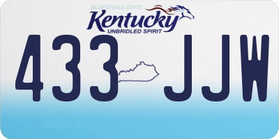 KY license plate 433JJW