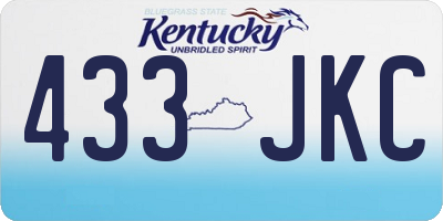 KY license plate 433JKC