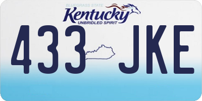 KY license plate 433JKE