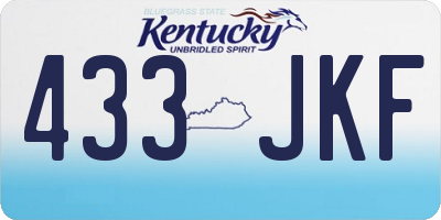 KY license plate 433JKF