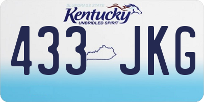 KY license plate 433JKG