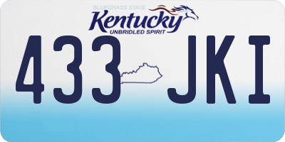 KY license plate 433JKI