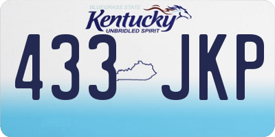 KY license plate 433JKP