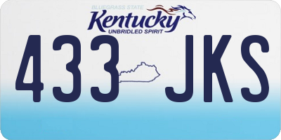 KY license plate 433JKS