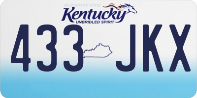 KY license plate 433JKX