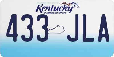 KY license plate 433JLA