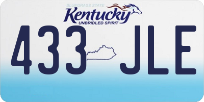 KY license plate 433JLE