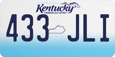 KY license plate 433JLI