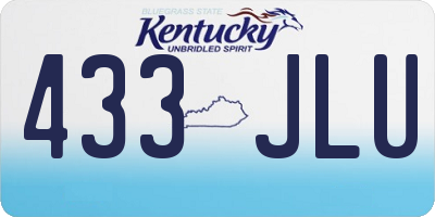 KY license plate 433JLU