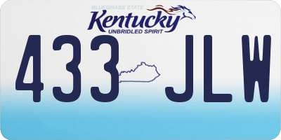 KY license plate 433JLW