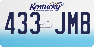 KY license plate 433JMB