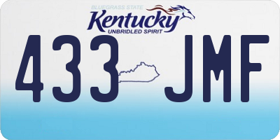 KY license plate 433JMF