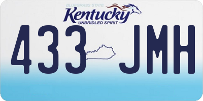 KY license plate 433JMH