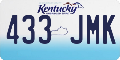 KY license plate 433JMK