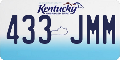 KY license plate 433JMM