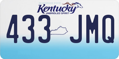 KY license plate 433JMQ