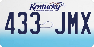KY license plate 433JMX