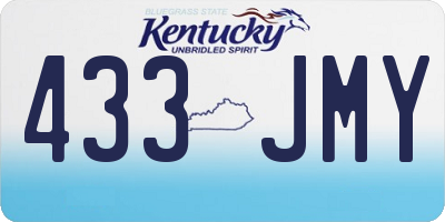 KY license plate 433JMY