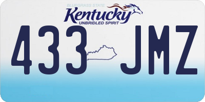 KY license plate 433JMZ