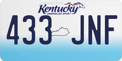 KY license plate 433JNF