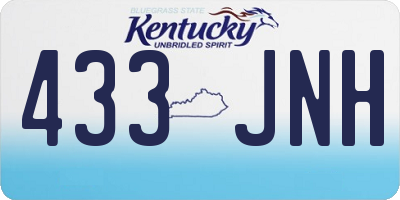 KY license plate 433JNH
