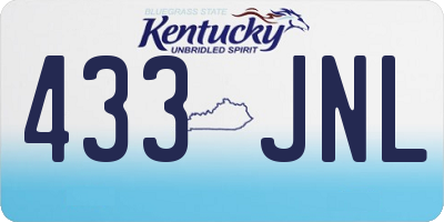 KY license plate 433JNL