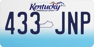 KY license plate 433JNP