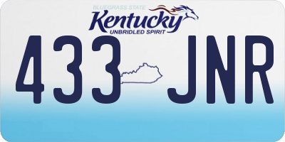 KY license plate 433JNR