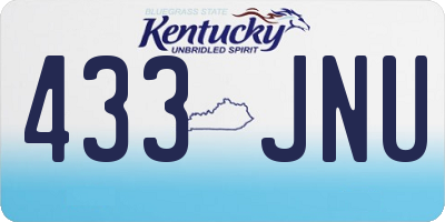 KY license plate 433JNU