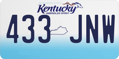 KY license plate 433JNW