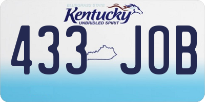 KY license plate 433JOB