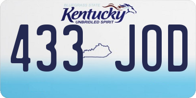 KY license plate 433JOD