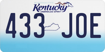 KY license plate 433JOE