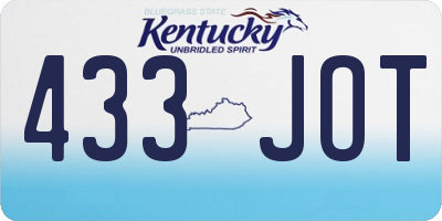 KY license plate 433JOT