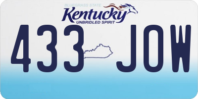 KY license plate 433JOW