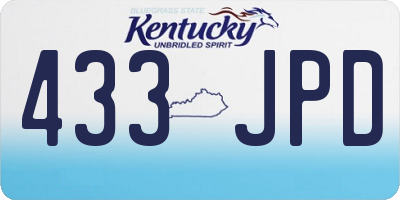 KY license plate 433JPD