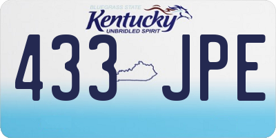KY license plate 433JPE