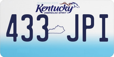KY license plate 433JPI