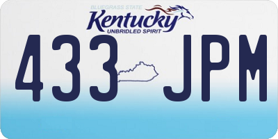 KY license plate 433JPM