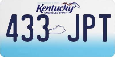 KY license plate 433JPT