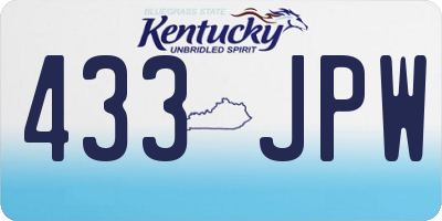 KY license plate 433JPW