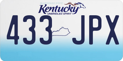 KY license plate 433JPX