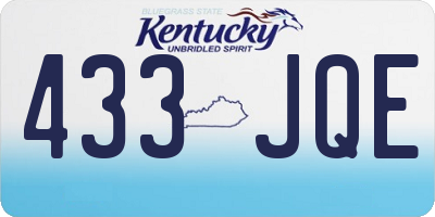 KY license plate 433JQE