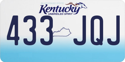 KY license plate 433JQJ